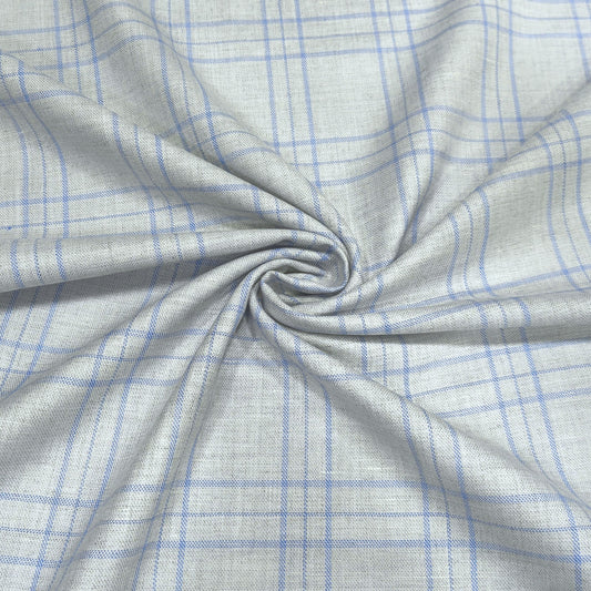Silver Sky Windowpane Fabric
