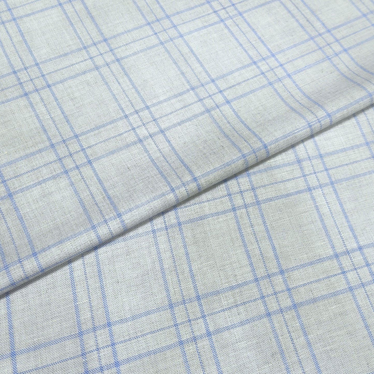 Silver Sky Windowpane Fabric