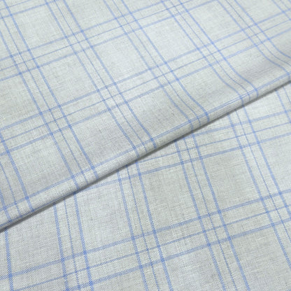Silver Sky Windowpane Fabric