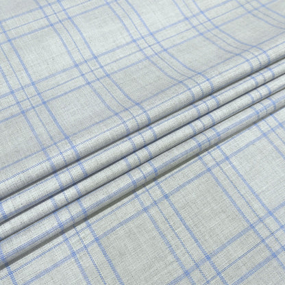 Silver Sky Windowpane Fabric
