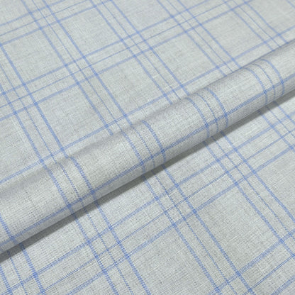 Silver Sky Windowpane Fabric