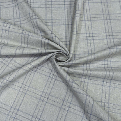 Silver Slate Windowpane Fabric