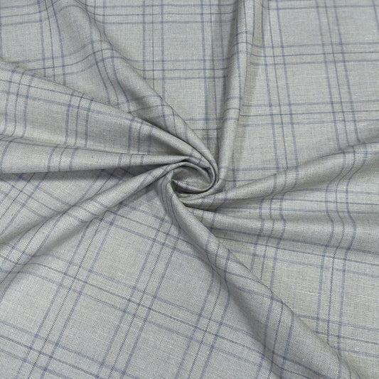 Silver Slate Windowpane Fabric