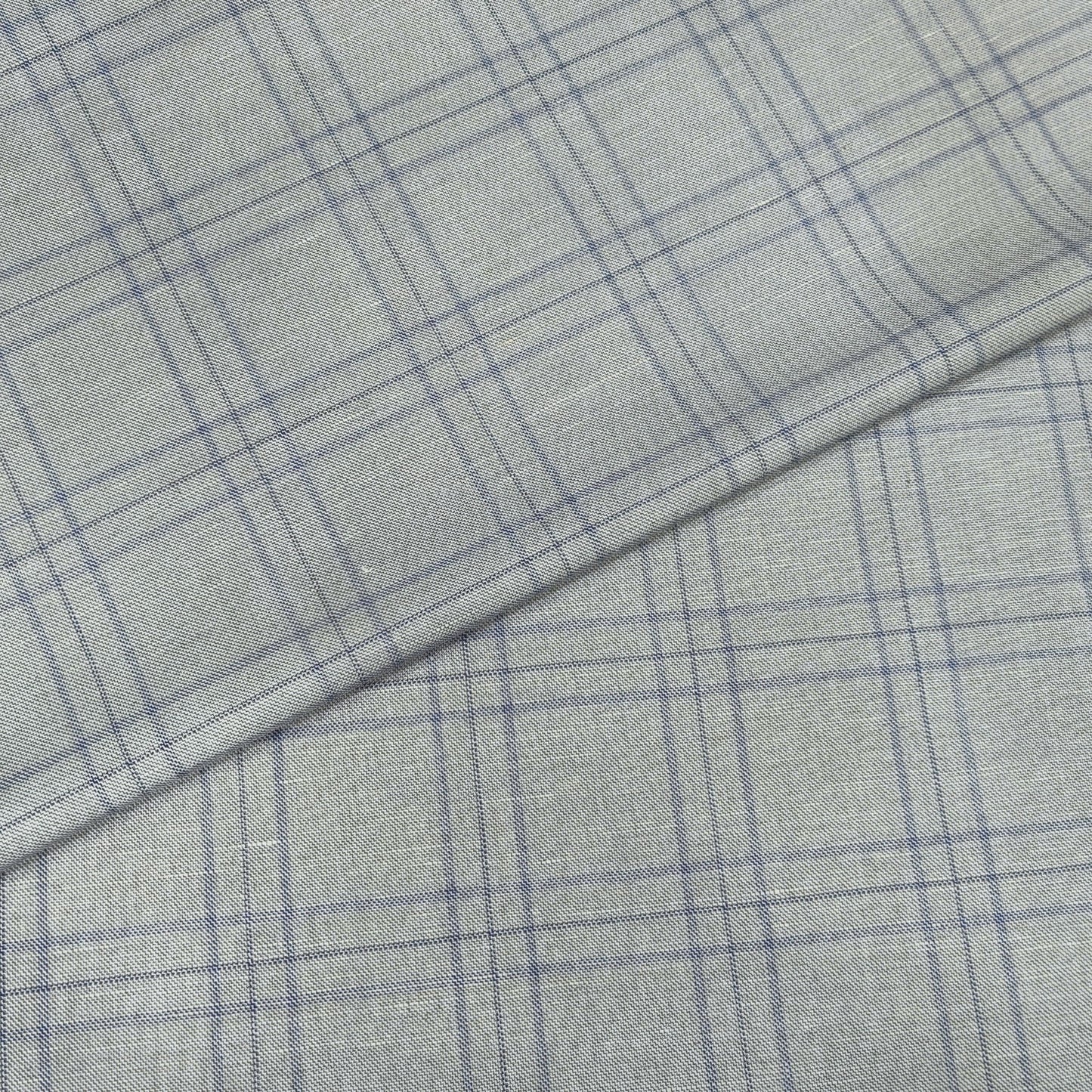 Silver Slate Windowpane Fabric