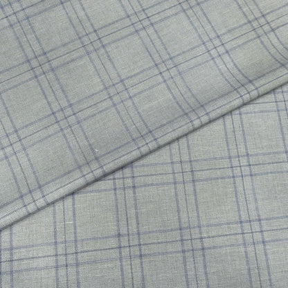Silver Slate Windowpane Fabric