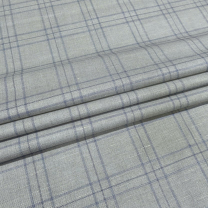 Silver Slate Windowpane Fabric