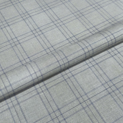 Silver Slate Windowpane Fabric