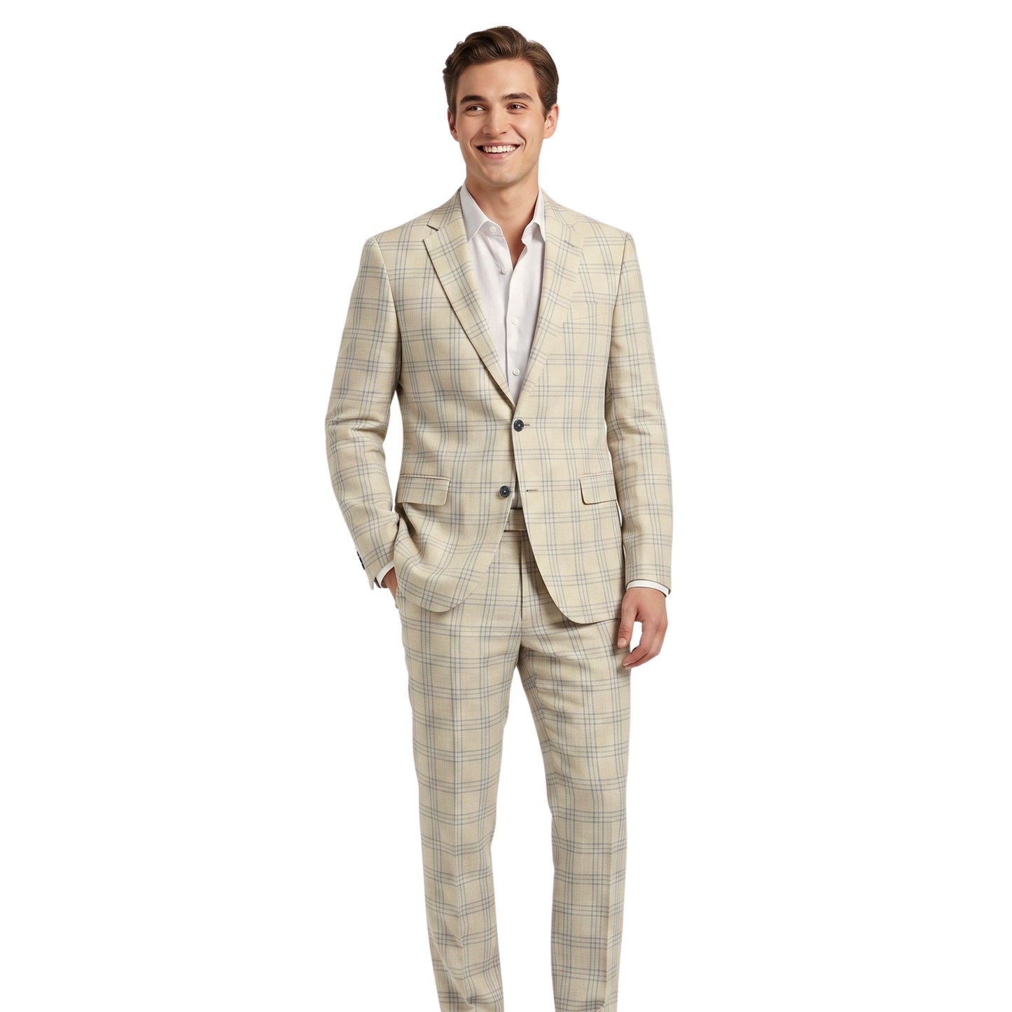 Sandstone Sky Windowpane Fabric