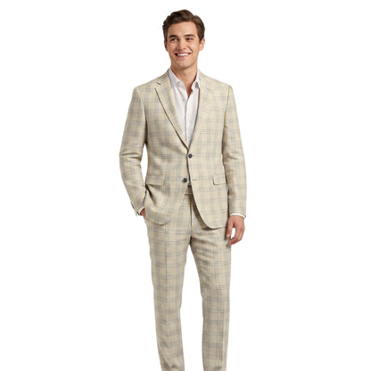 Sandstone Sky Windowpane Fabric