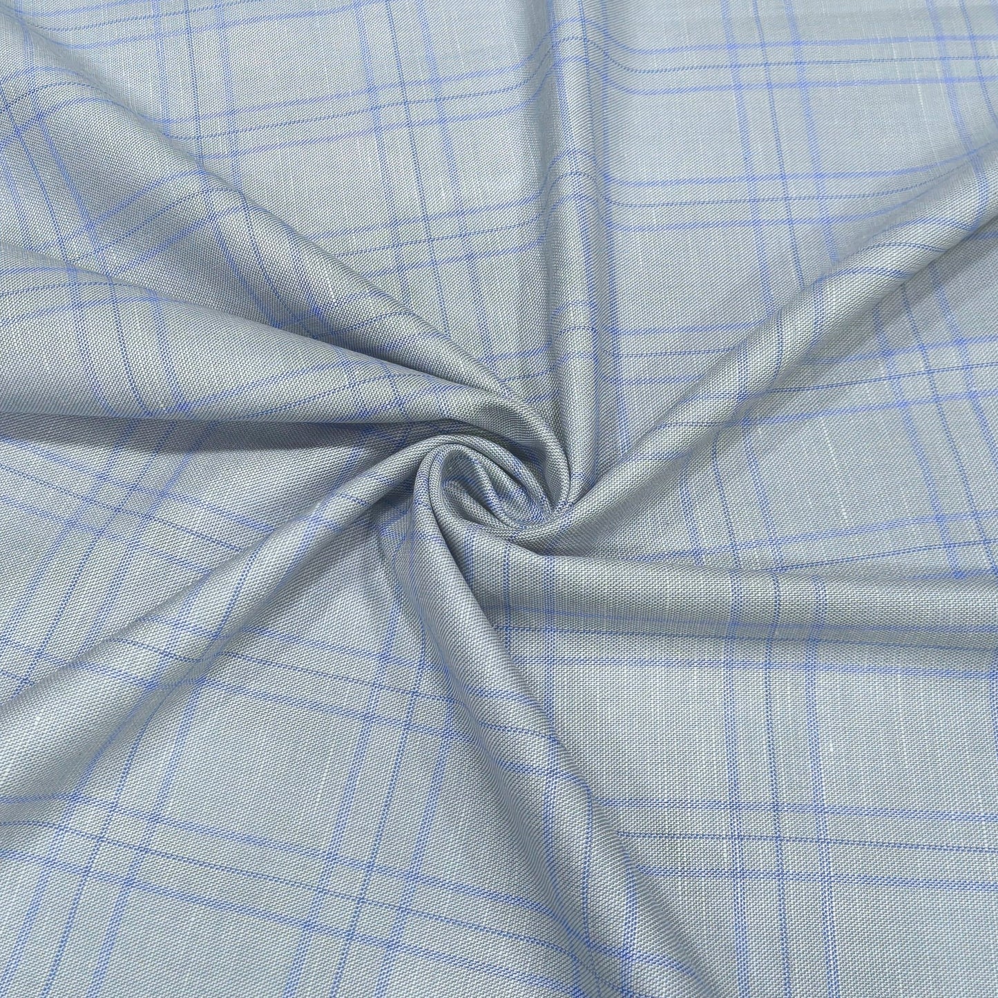 Ice Blue Windowpane Fabric