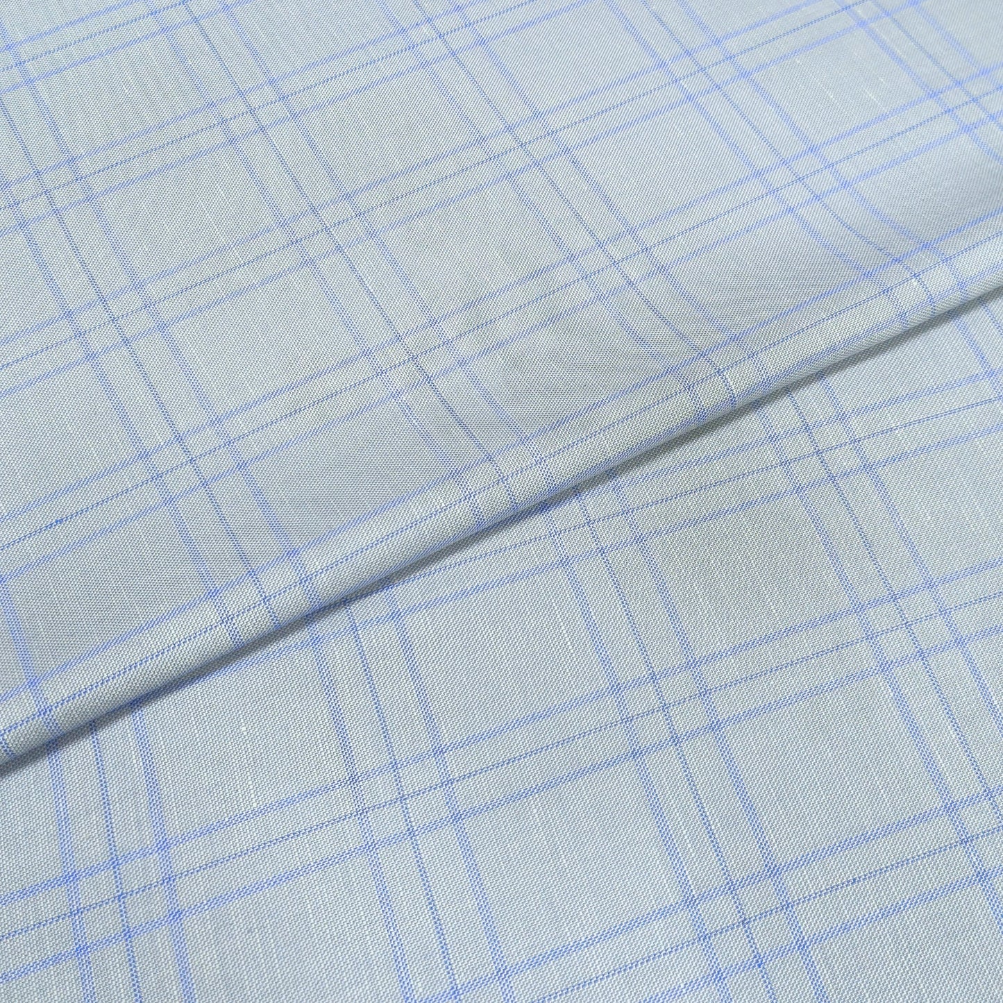 Ice Blue Windowpane Fabric