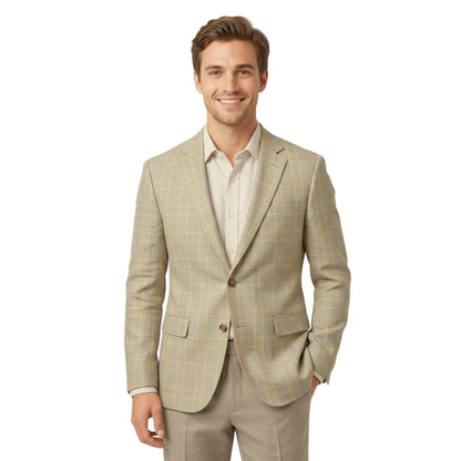 Golden Sand Windowpane Fabric
