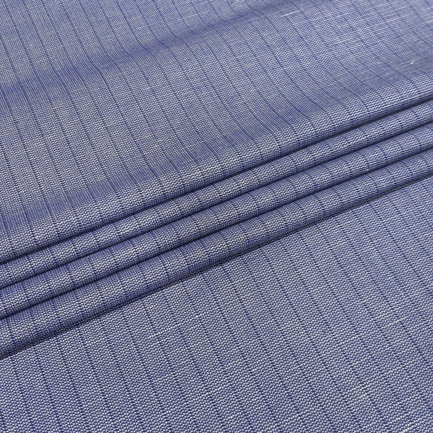 Royal Indigo Texture Stripe Fabric