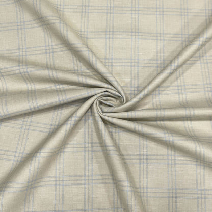 Blue Horizon Windowpane Fabric