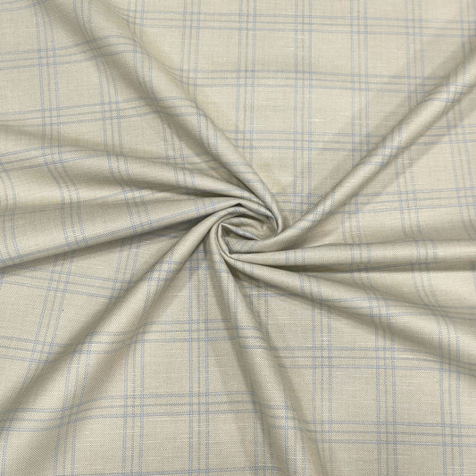 Blue Horizon Windowpane Fabric