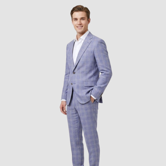 Lavender Regent Windowpane Fabric
