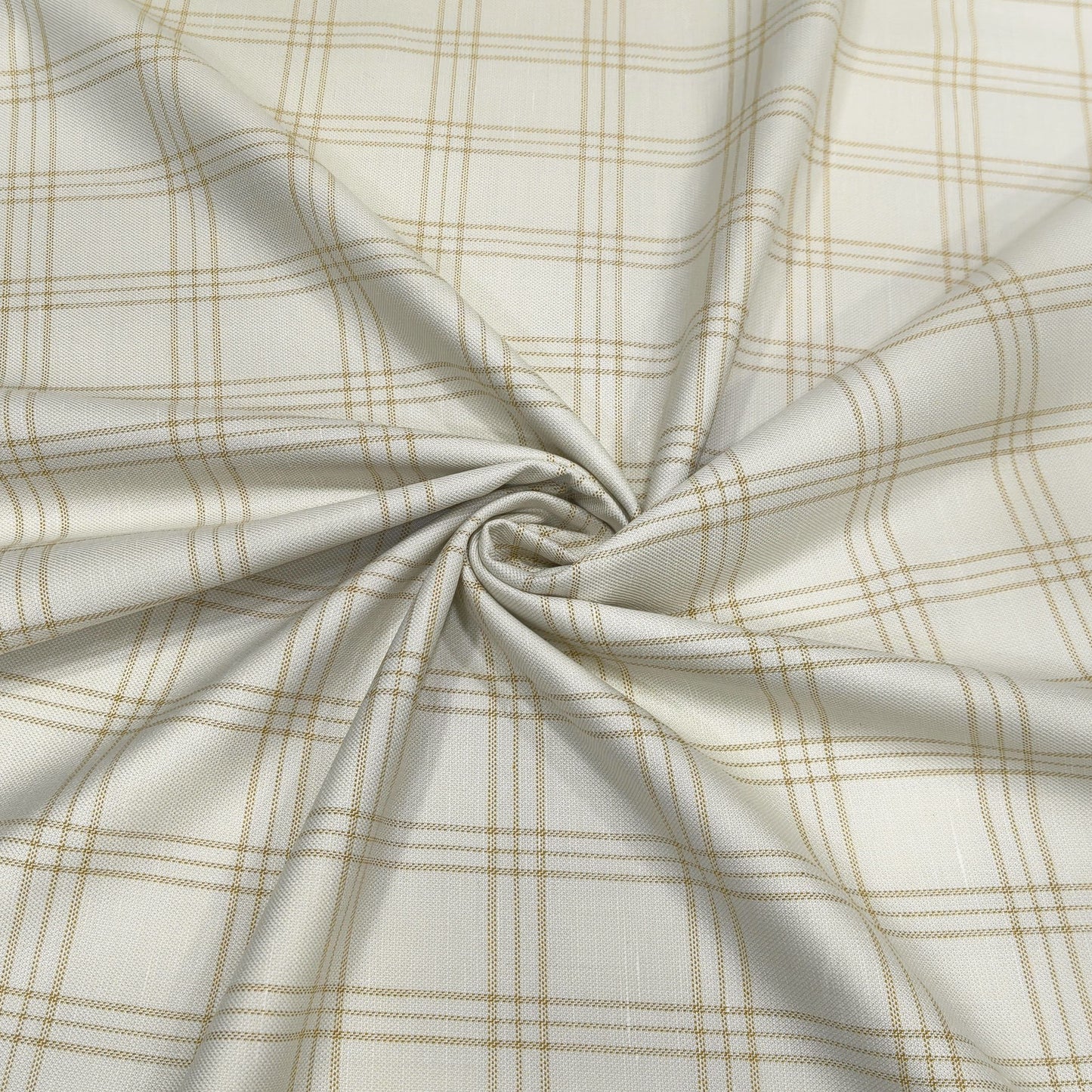 Ivory Windsor Windowpane Fabric