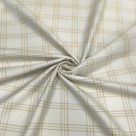 Ivory Windsor Windowpane Fabric