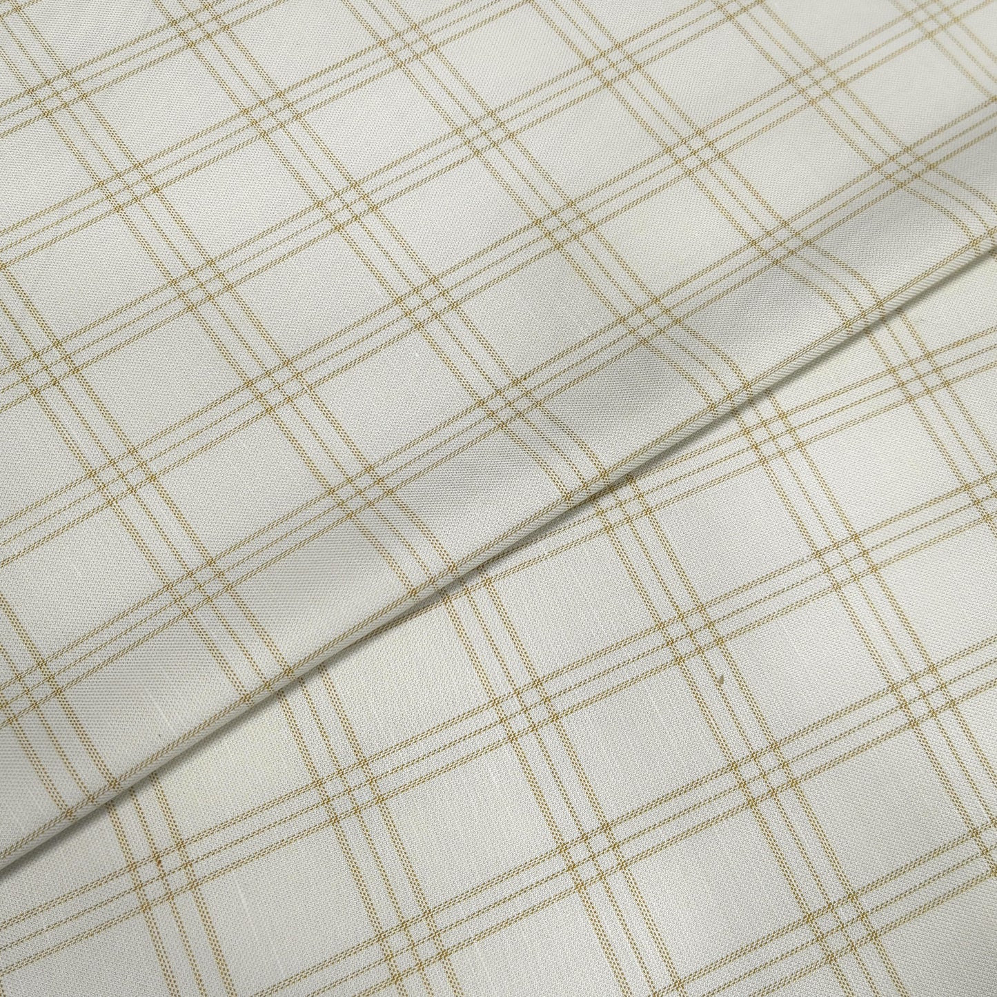 Ivory Windsor Windowpane Fabric