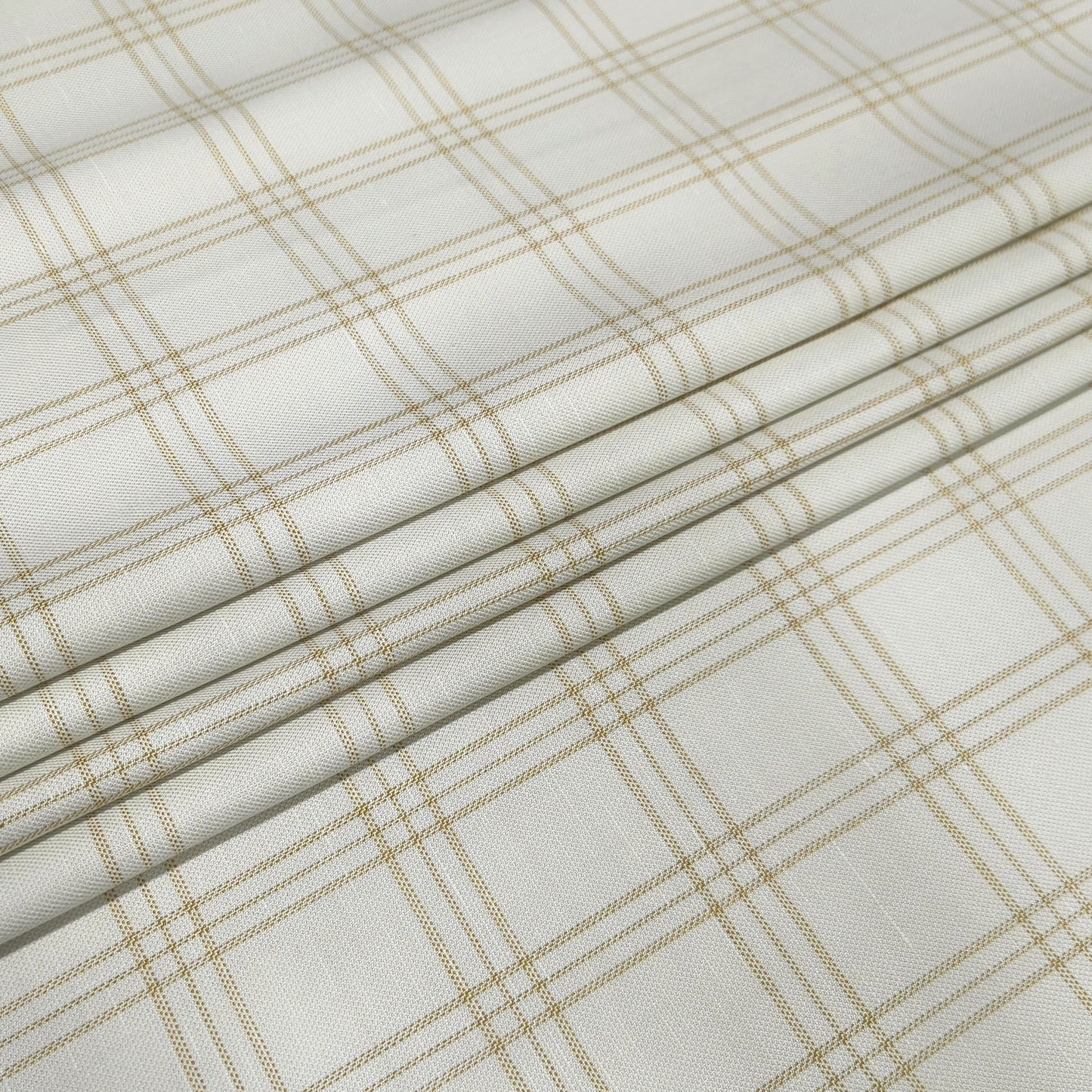 Ivory Windsor Windowpane Fabric