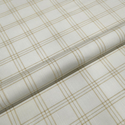Ivory Windsor Windowpane Fabric