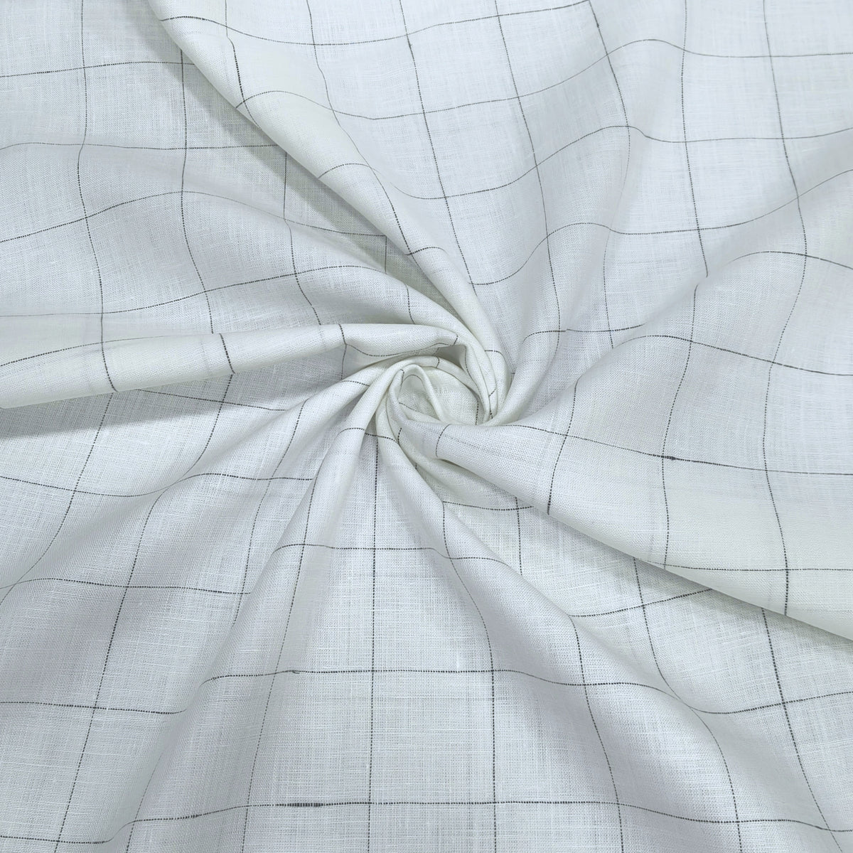 Classic Windowpane Linen Fabric