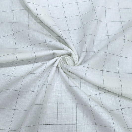 Classic Windowpane Linen Fabric
