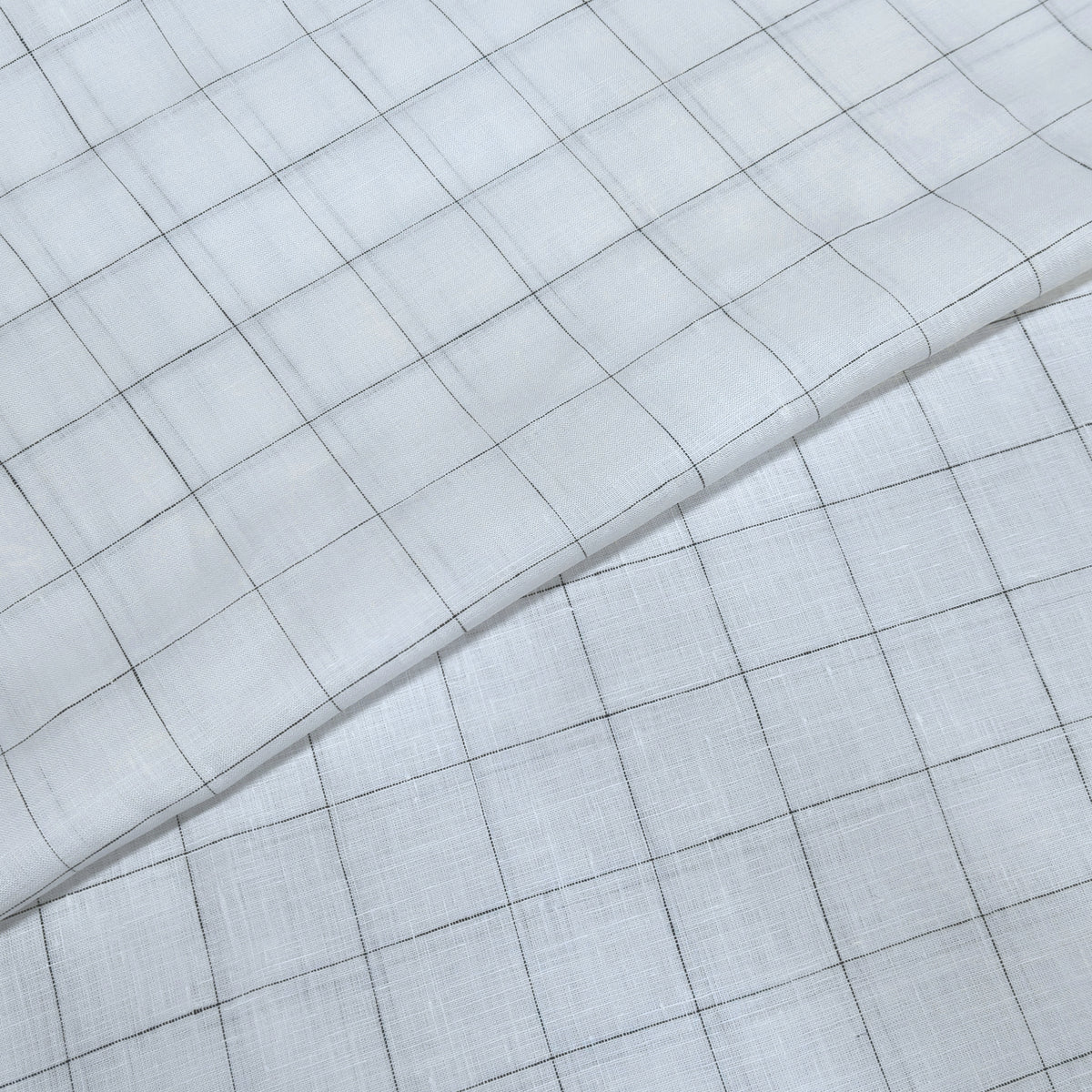 Classic Windowpane Linen Fabric