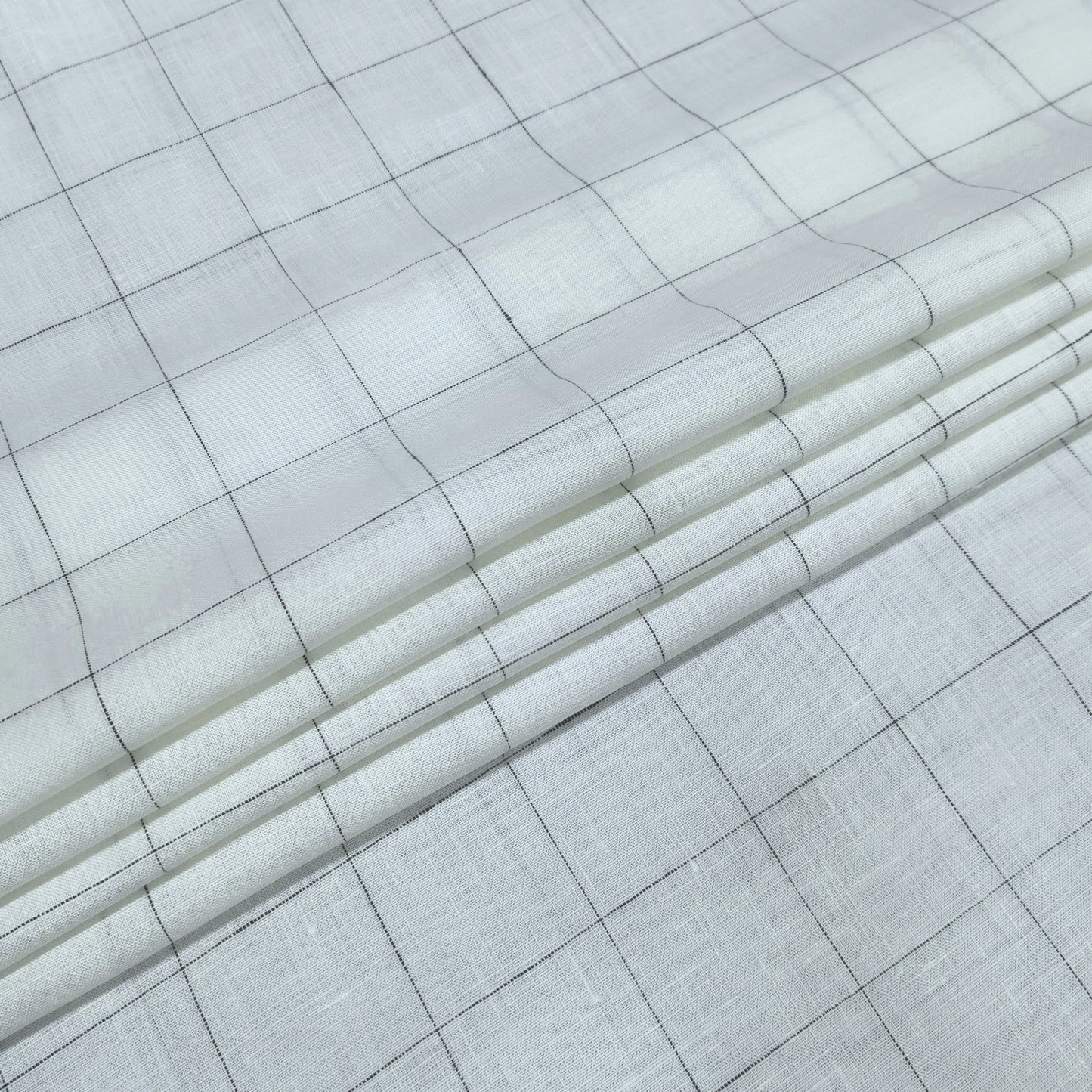 Classic Windowpane Linen Fabric