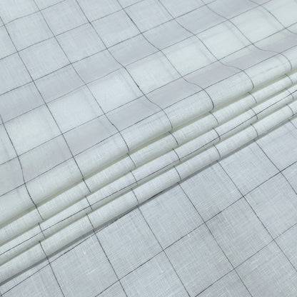 Classic Windowpane Linen Fabric