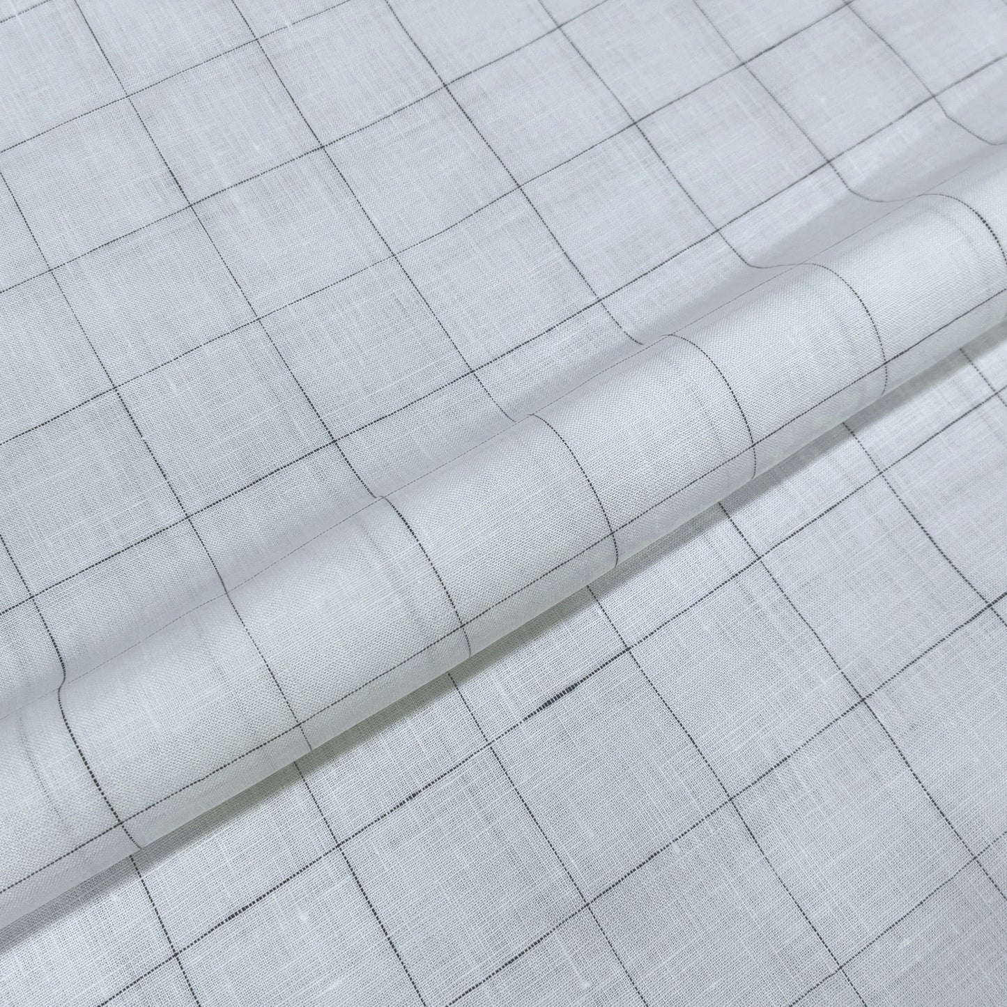 Classic Windowpane Linen Fabric