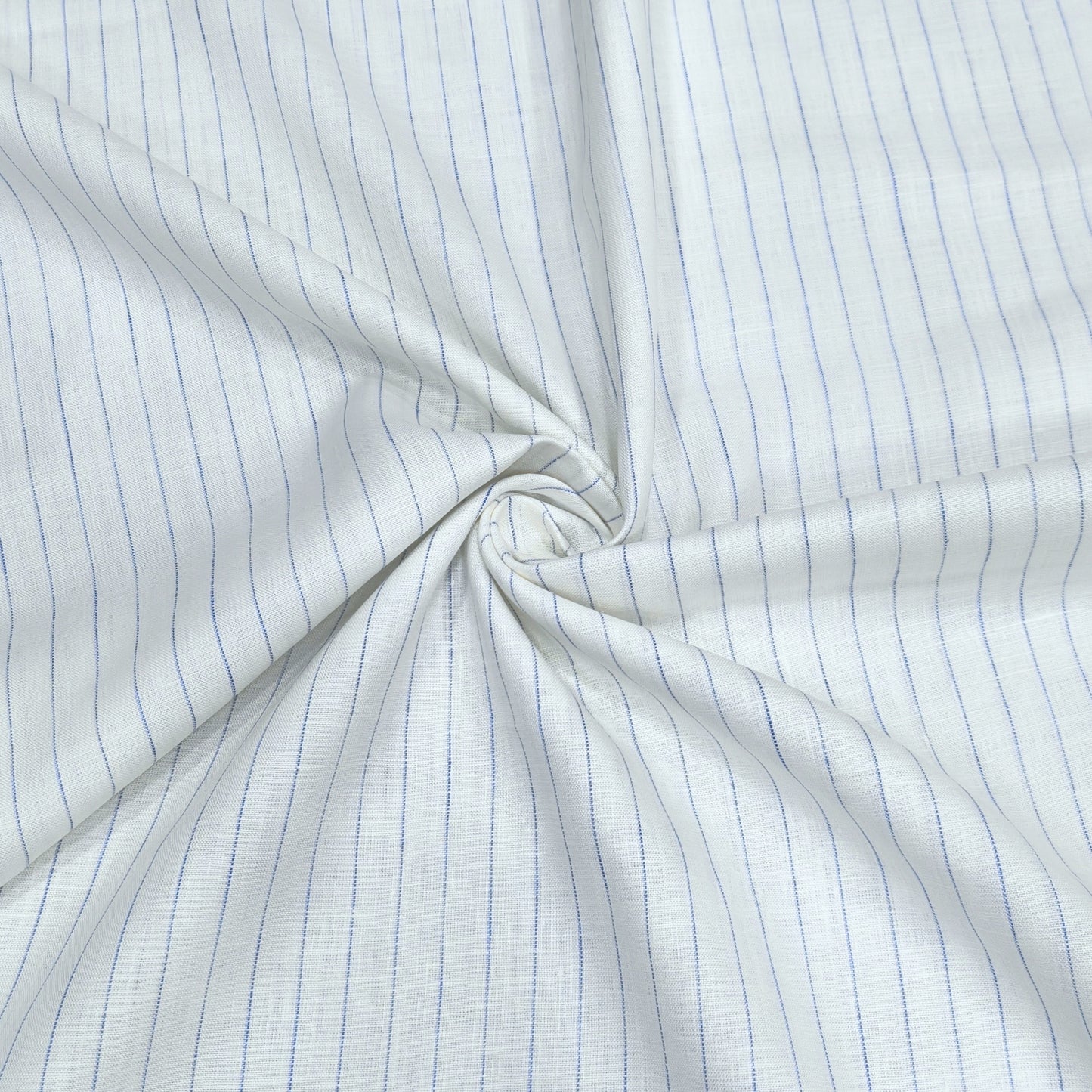 Azure Pinstripe Linen Fabric