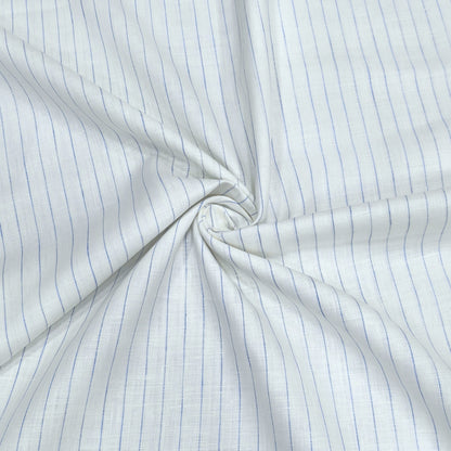 Azure Pinstripe Linen Fabric