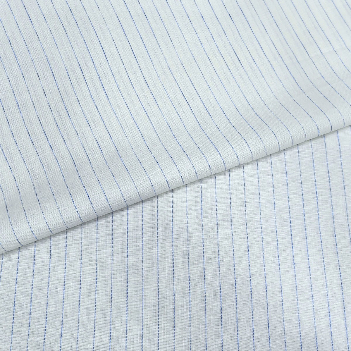 Azure Pinstripe Linen Fabric
