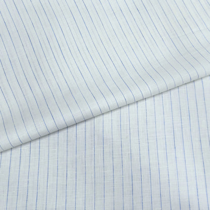 Azure Pinstripe Linen Fabric