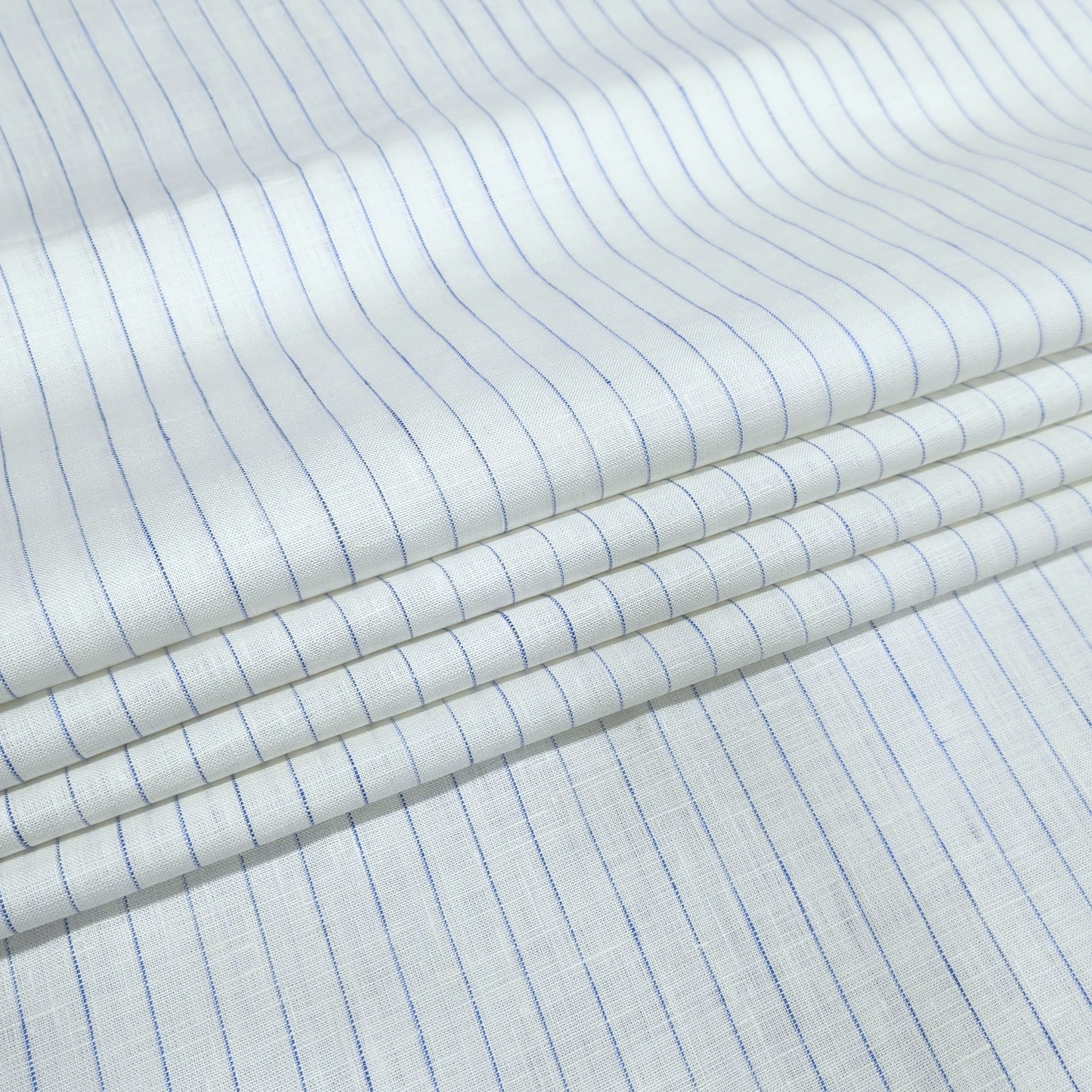 Azure Pinstripe Linen Fabric