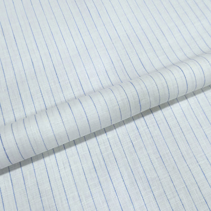 Azure Pinstripe Linen Fabric