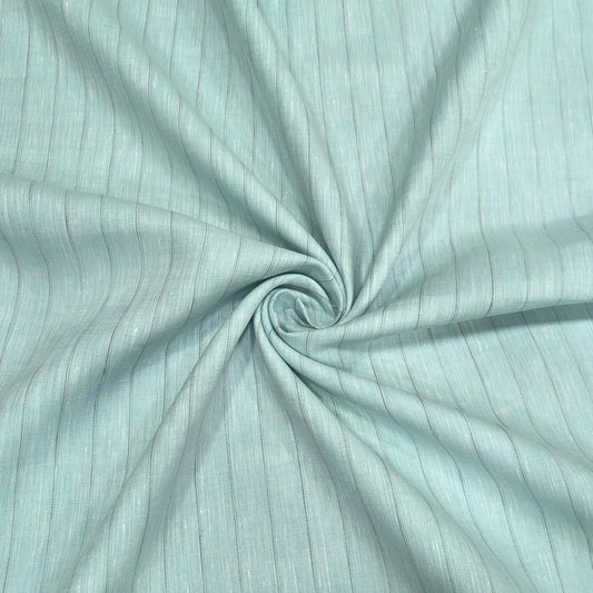 Sage Shadow Stripe Linen Fabric