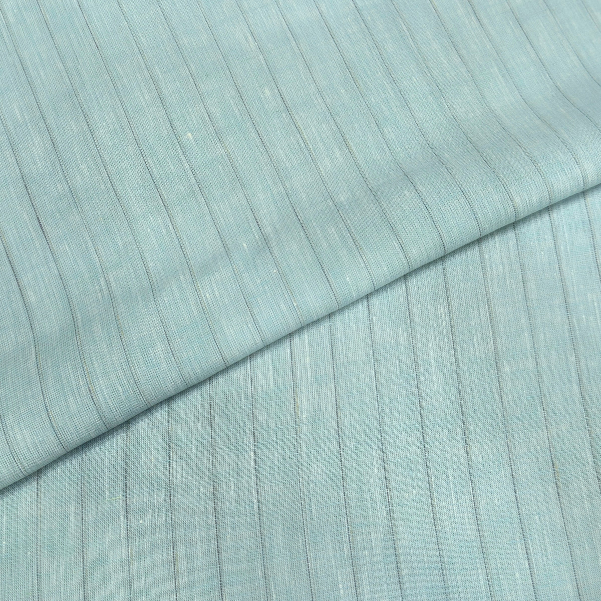 Sage Shadow Stripe Linen Fabric