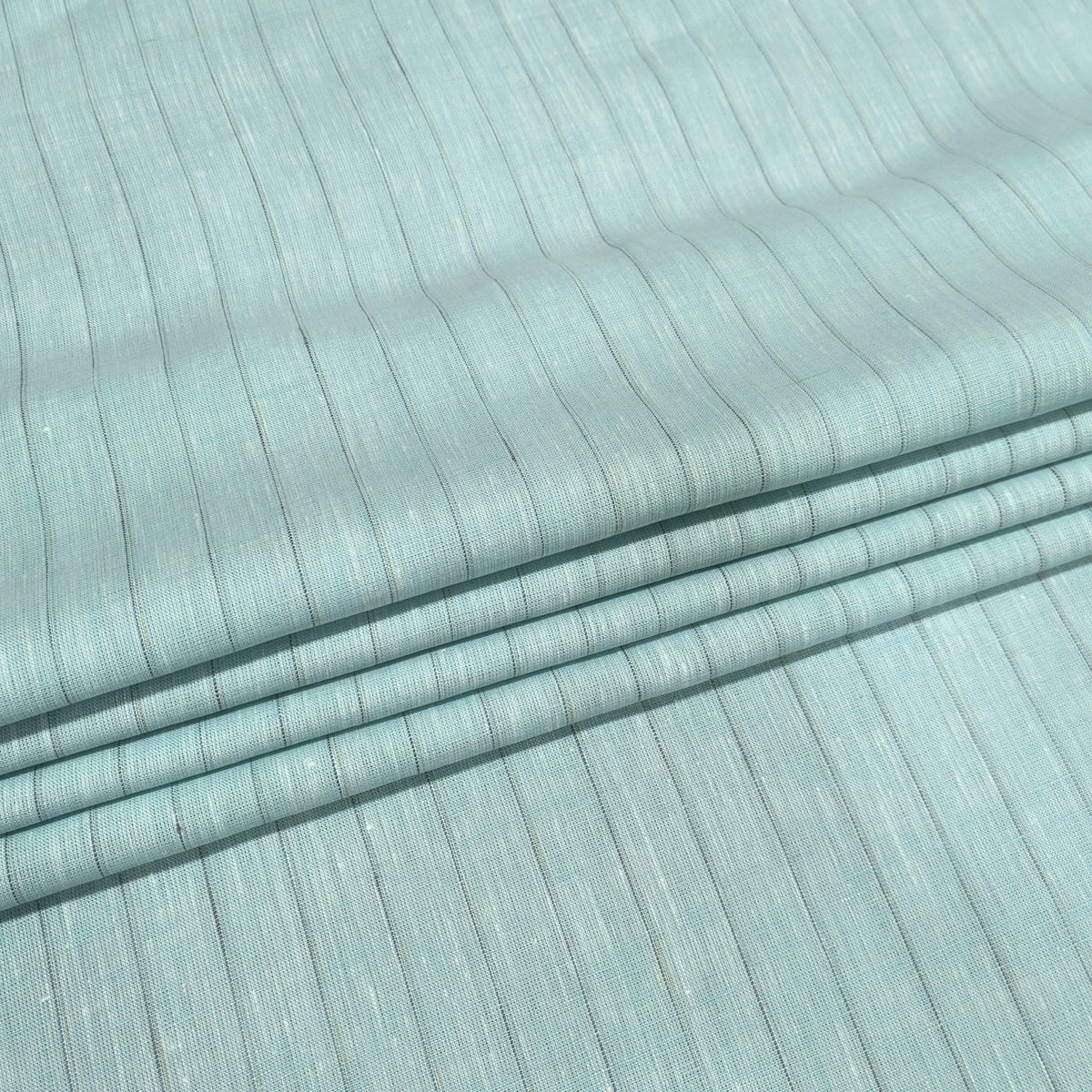 Sage Shadow Stripe Linen Fabric